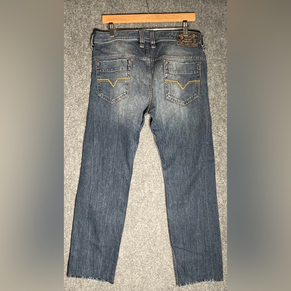 Diesel Men’s 33x32 Jeans Safado Regular Slim Straight Distressed Denim Blue - Picture 2 of 11